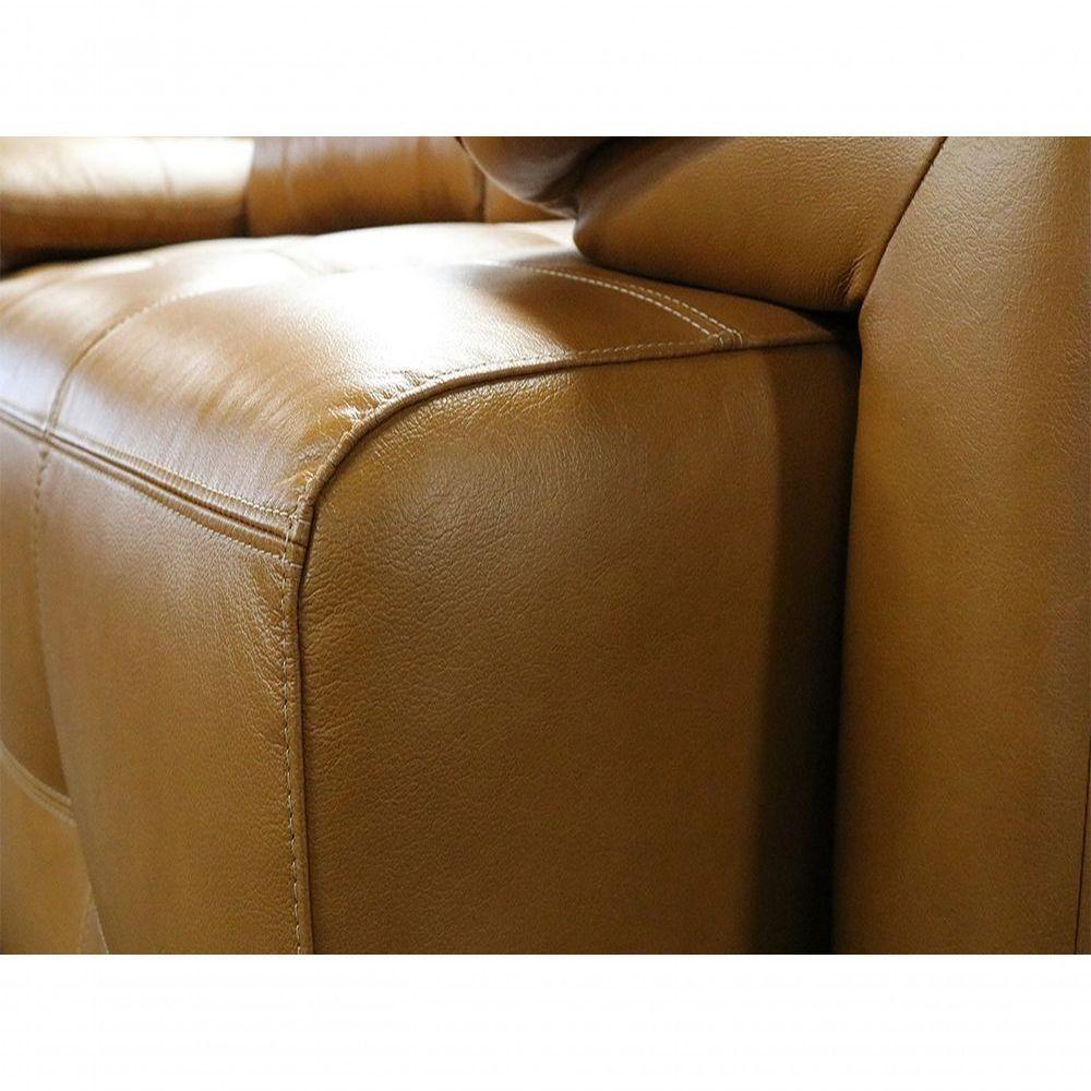 Sofá Retrátil E Reclinável De Couro Queen 2,60 M Caramelo - Mempra Design - 10