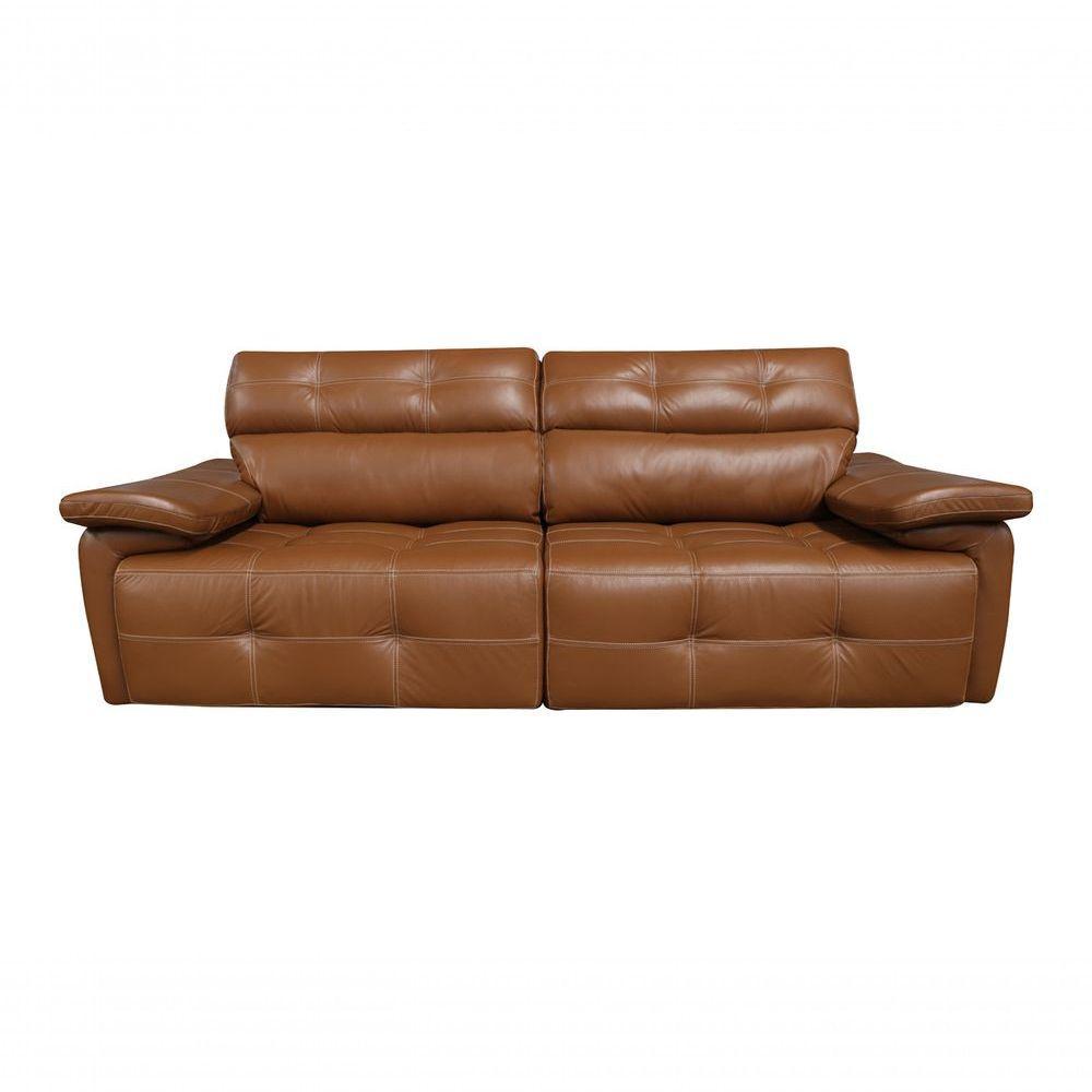 Sofá Retrátil E Reclinável De Couro Queen 2,60 M Brown - Mempra Design - 1