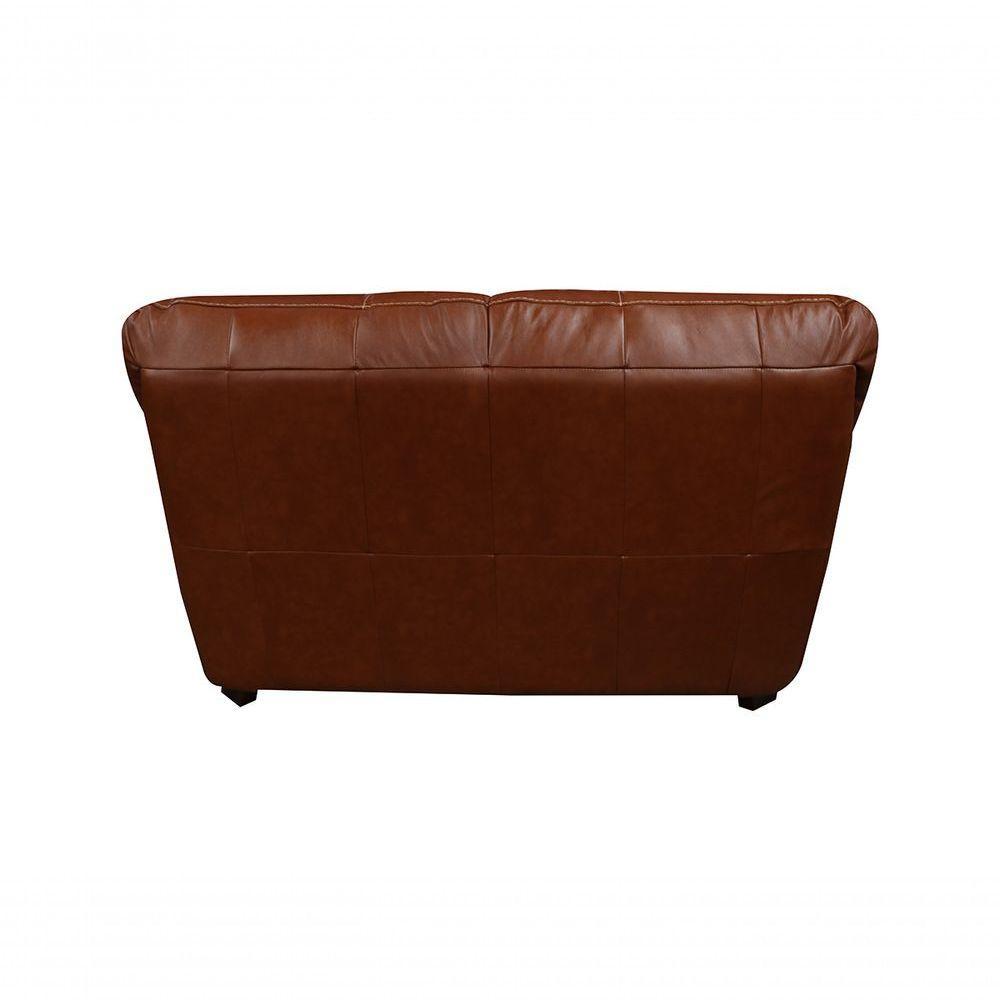 Sofá De Couro Gana 2 Lugares Conhaque Com Brilho - Mempra Design - 3