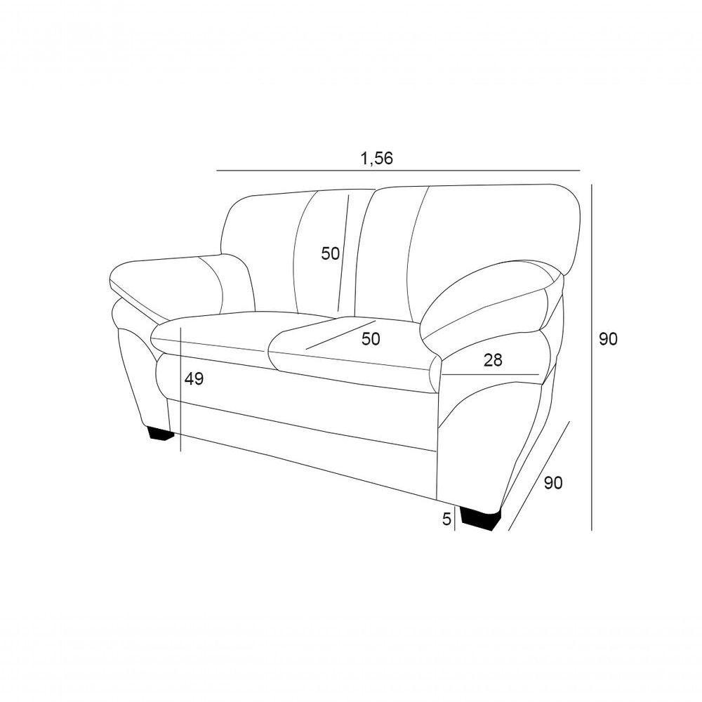 Sofá De Couro Gana 2 Lugares Conhaque Com Brilho - Mempra Design - 6