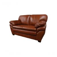 Sofá De Couro Gana 2 Lugares Conhaque Com Brilho - Mempra Design - 2