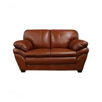 Sofá De Couro Gana 2 Lugares Conhaque Com Brilho - Mempra Design - 8