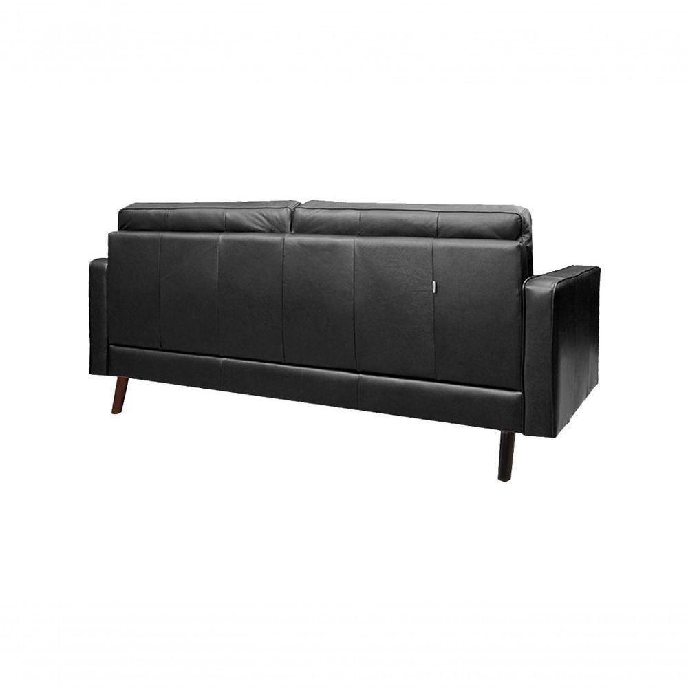 Sofá De Couro Melfi 3 Lugares Conhaque Com Brilho - Mempra - 5