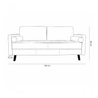 Sofá De Couro Melfi 3 Lugares Conhaque Com Brilho - Mempra - 6