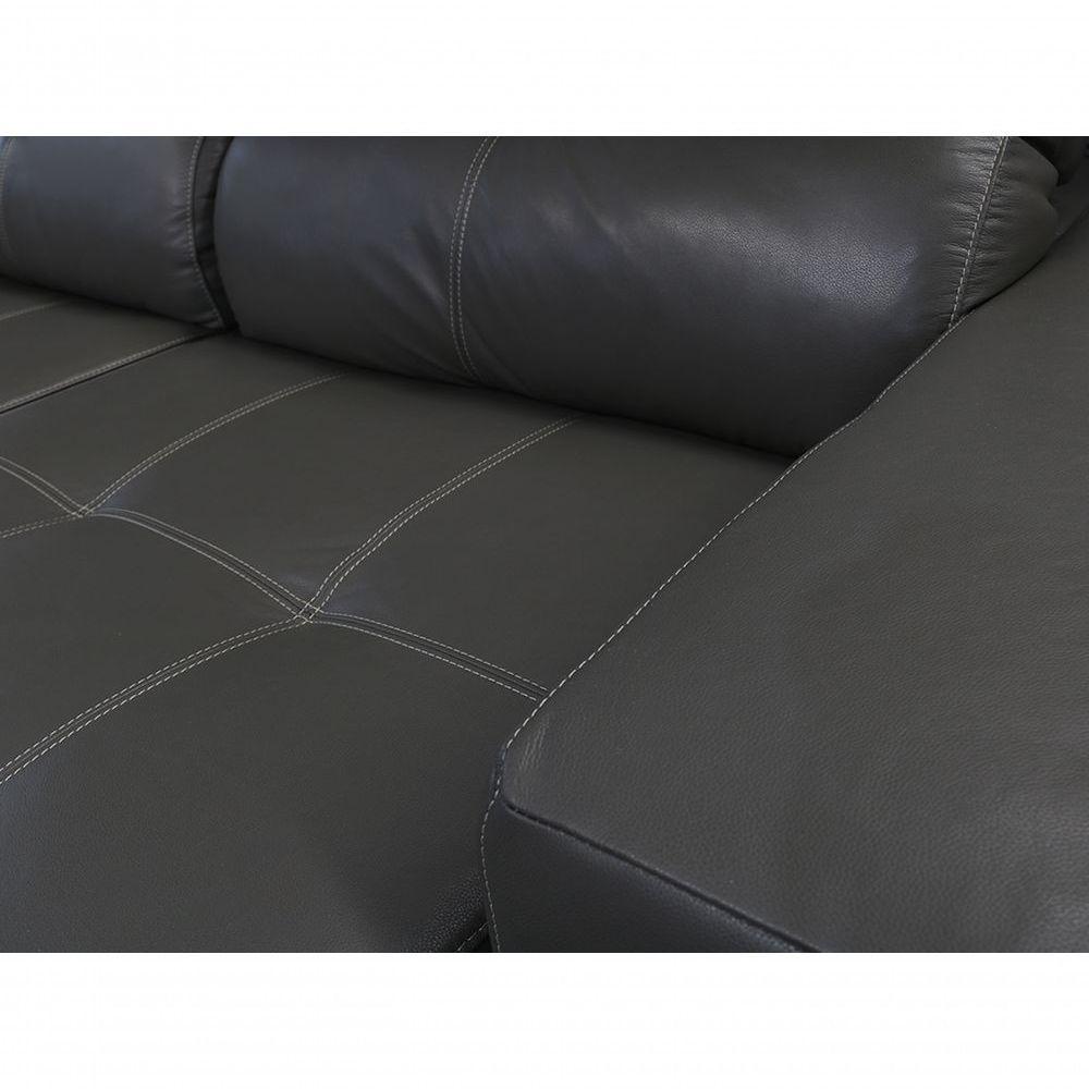 Sofá Retrátil E Reclinável De Couro Atami 2,30 M Graphite - Mempra Design - 5