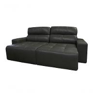 Sofá Retrátil E Reclinável De Couro Atami 2,30 M Graphite - Mempra Design - 3