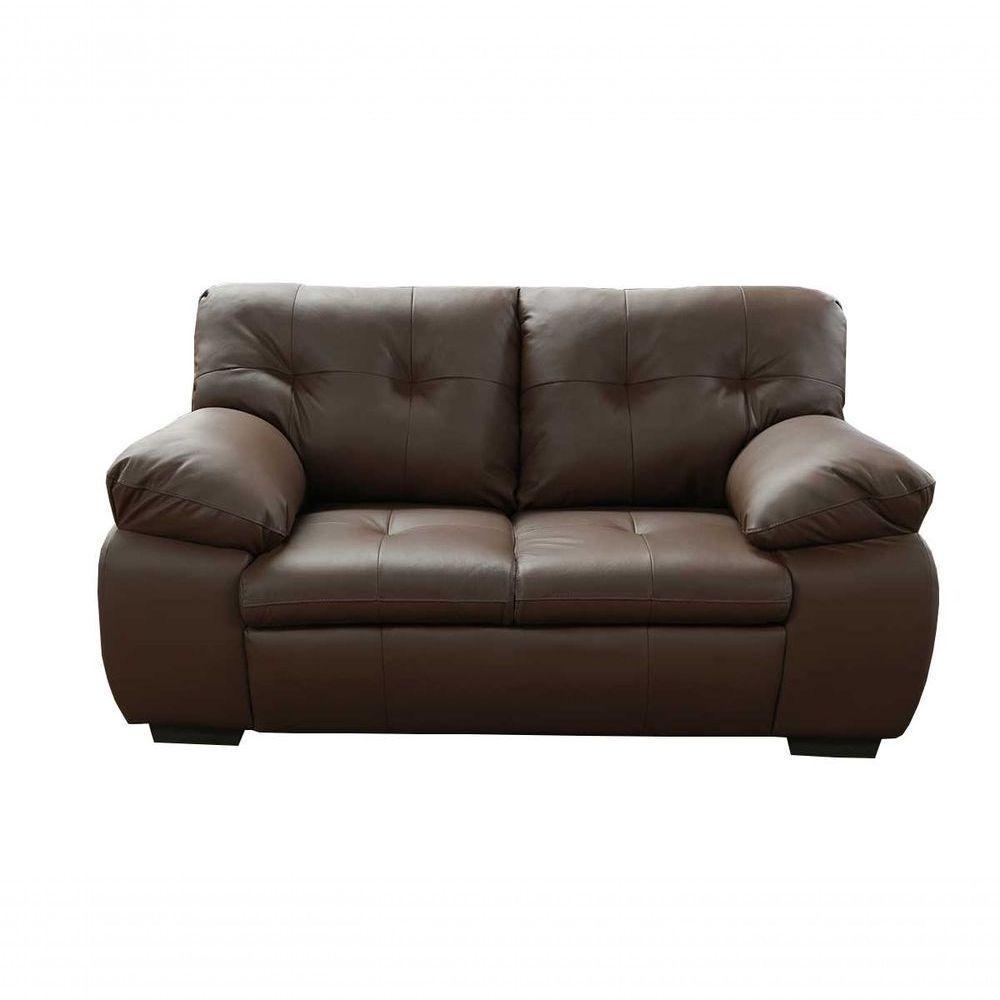 Sofá De Couro Marselha 2 Lugares Café Pigmentado - Mempra - 1
