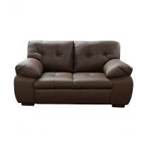 Sofá De Couro Marselha 2 Lugares Café Pigmentado - Mempra - 1