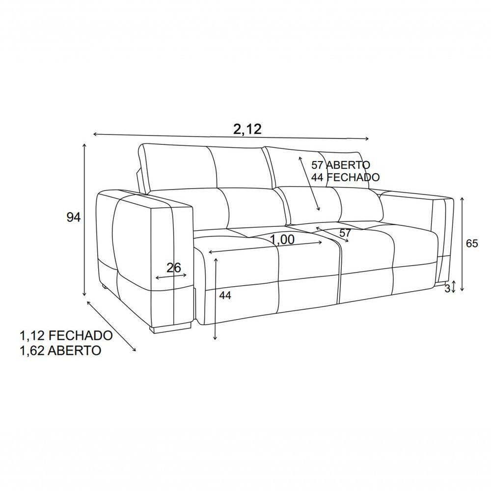 Sofá Retrátil E Reclinável De Couro Adena 2,12 M Soft Brown - Mempra Design - 5