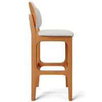 Kit 04 Banquetas Alta Bar Cozinha Sala Jantar Fixa Betta L02 Imbuia Bouclê Cru - Lyam Decor - 8