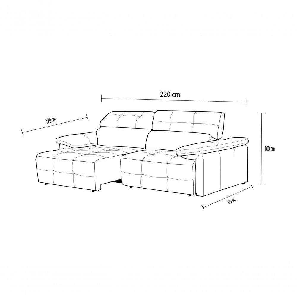 Sofá Retrátil E Reclinável De Couro Queen 2,20 M Conhaque Com Brilho - Mempra Design - 6