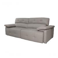 Sofá Retrátil E Reclinável De Couro Queen 2,60 M Grizzy - Mempra Design - 2