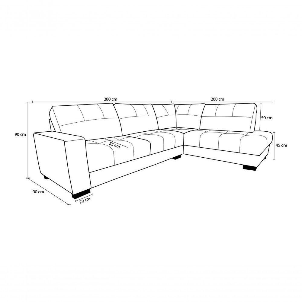Sofá De Couro Canto Marrocos 3 Lugares Com Chaise Direita Conhaque Com Brilho - Mempra Design - 9