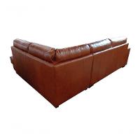 Sofá De Couro Canto Marrocos 3 Lugares Com Chaise Direita Conhaque Com Brilho - Mempra Design - 10