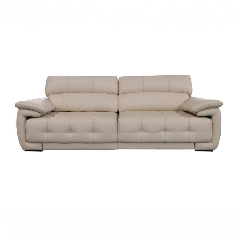 Sofá Retrátil E Reclinável De Couro Filipinas 2,40 M Manteiga Pigmentado - Mempra Design - 1