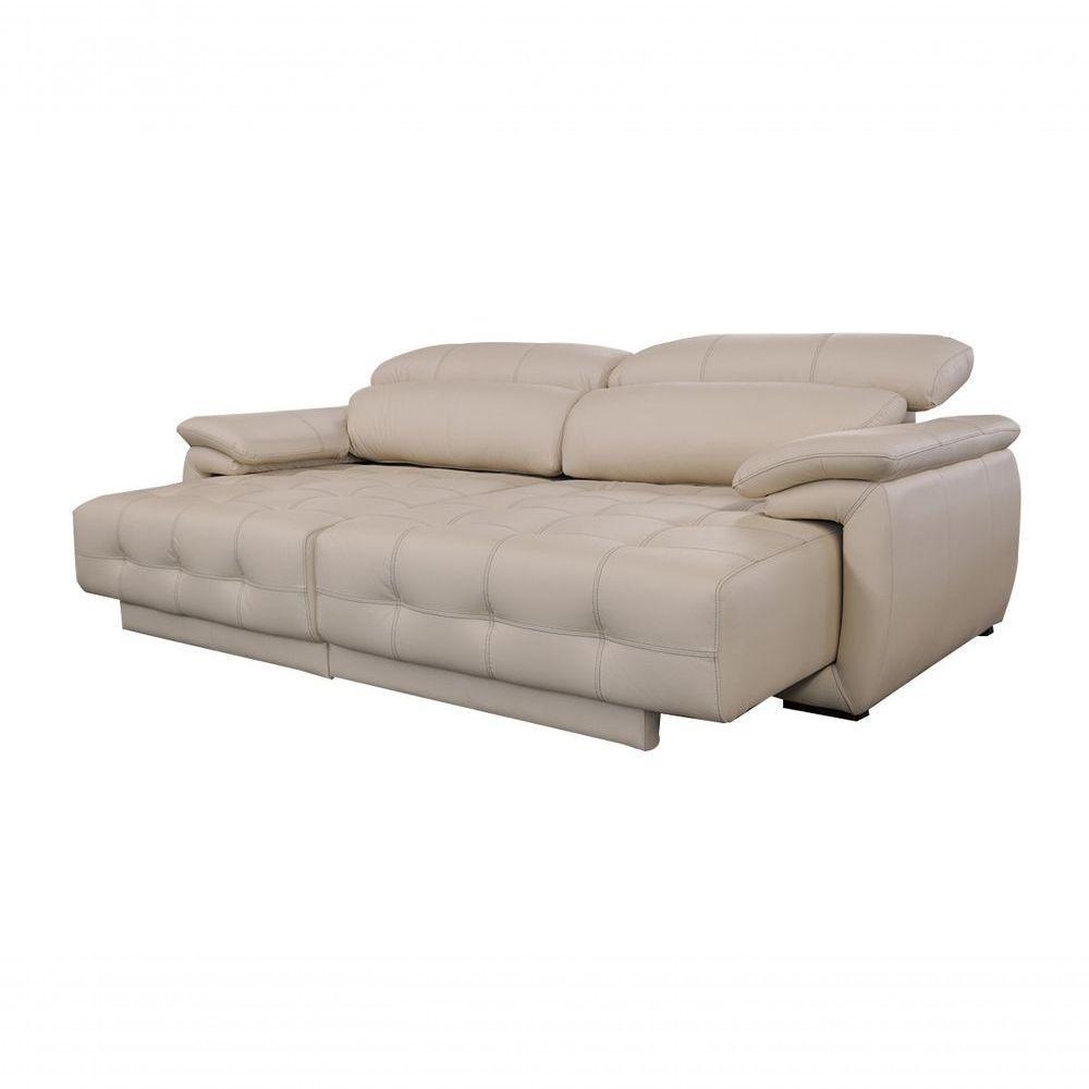 Sofá Retrátil E Reclinável De Couro Filipinas 2,40 M Manteiga Pigmentado - Mempra Design - 6