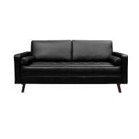 Sofá De Couro Melfi 4 Lugares Conhaque Com Brilho - Mempra - 1