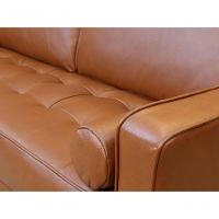 Sofá De Couro Melfi 4 Lugares Conhaque Com Brilho - Mempra - 5