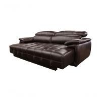 Sofá Retrátil E Reclinável De Couro Filipinas 2,20 M Preto Iguana - Mempra Design - 2