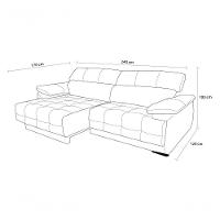 Sofá Retrátil E Reclinável De Couro Filipinas 2,40 M Preto Com Brilho - Mempra Design - 5