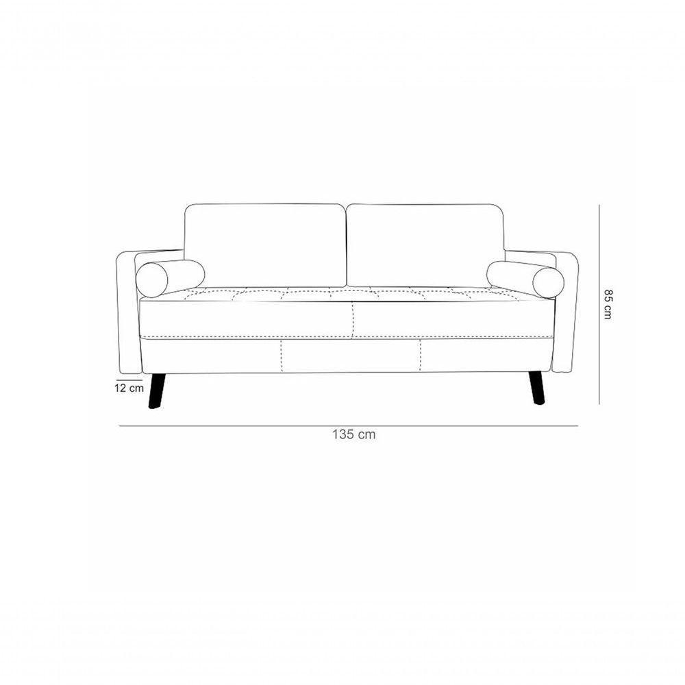 Sofá De Couro Melfi 2 Lugares Conhaque Com Brilho - Mempra - 4