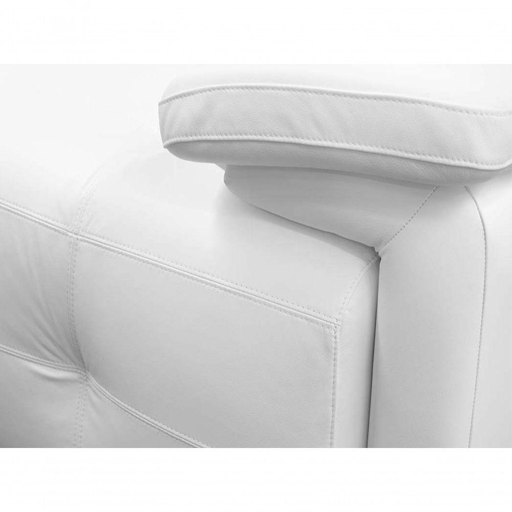 Sofá Retrátil E Reclinável De Couro Queen 2,60 M Branco Pigmentado - Mempra Design - 7