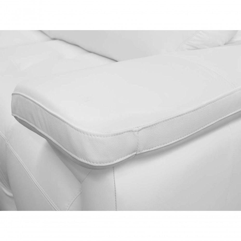 Sofá Retrátil E Reclinável De Couro Queen 2,60 M Branco Pigmentado - Mempra Design - 8