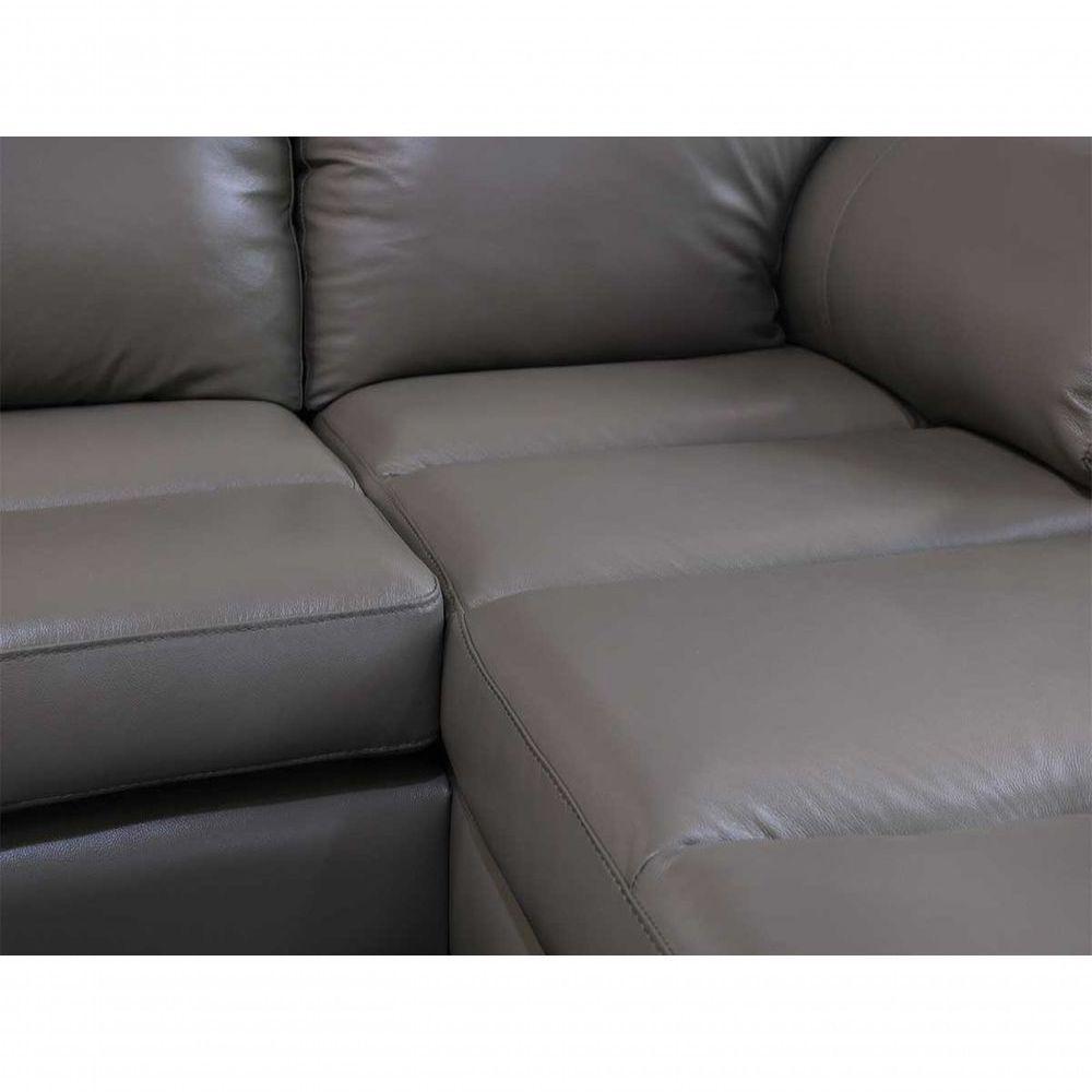 Sofá De Couro Asti 2 Lugares Com Chaise Direita Avelã - Mempra Design - 5