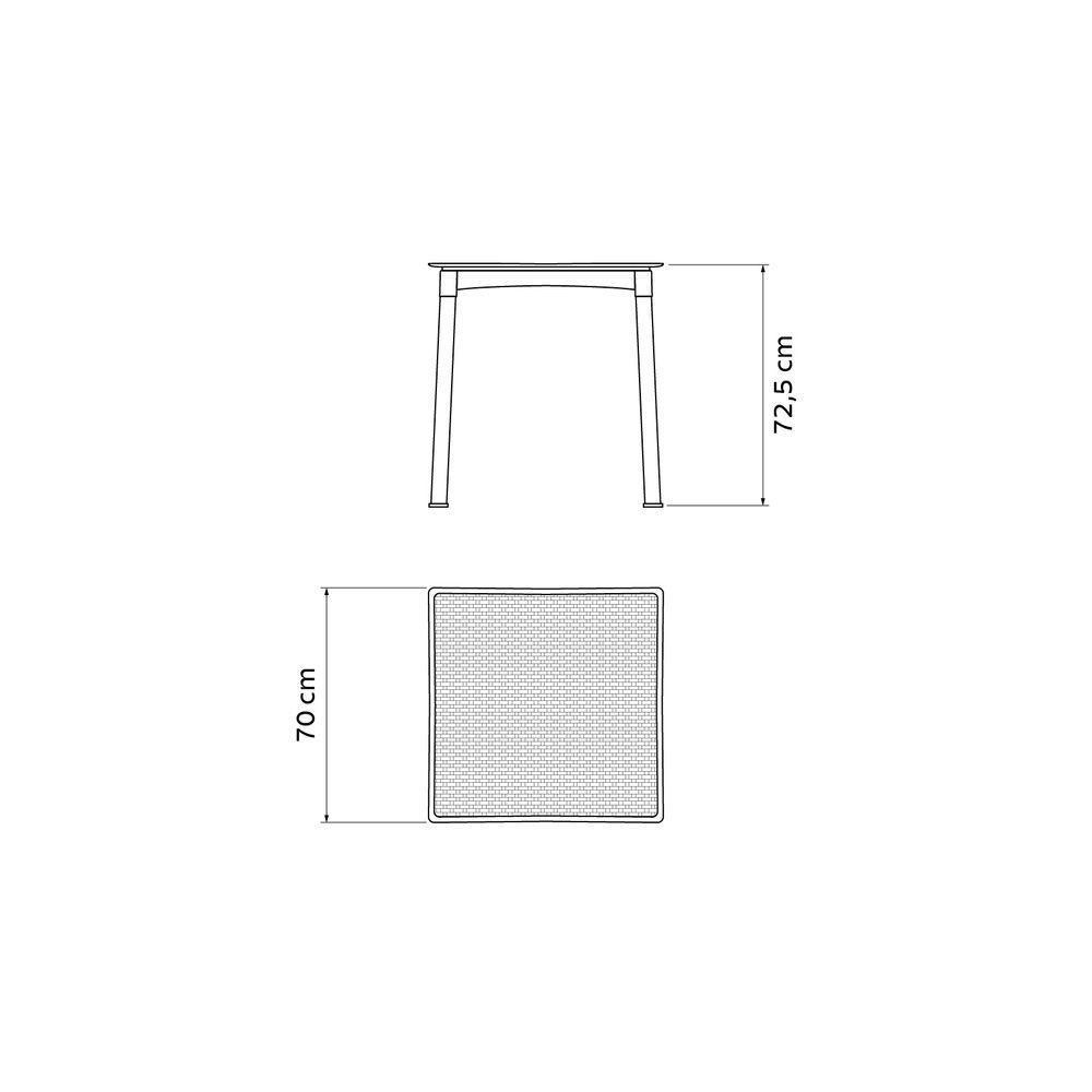 Mesa Tramontina Laura Rattan Em Polipropileno Amarelo Com Pernas De Alumínio Anodizado - 2