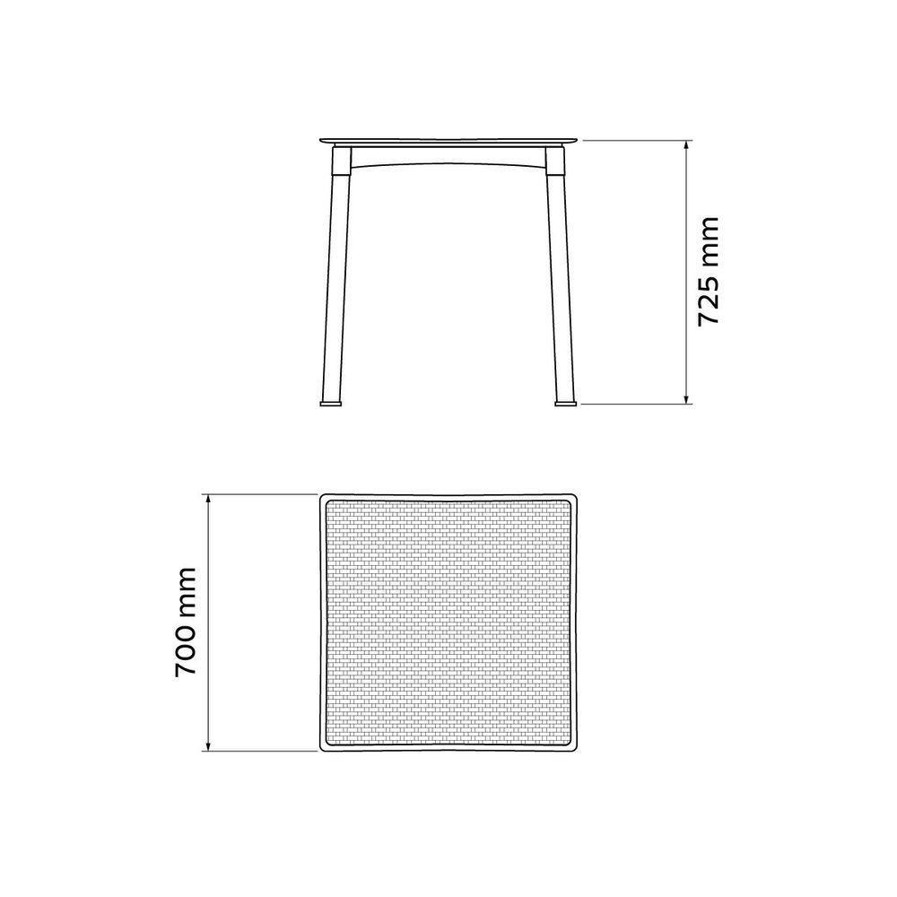 Mesa Tramontina Laura Rattan Em Polipropileno Amarelo Com Pernas De Alumínio Anodizado - 5