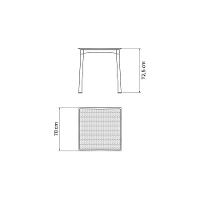 Mesa Tramontina Laura Rattan Em Polipropileno Amarelo Com Pernas De Alumínio Anodizado - 2