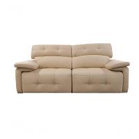 Sofá Retrátil E Reclinável De Couro Queen 2,20 M Manteiga Pigmentado - Mempra Design - 1