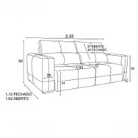 Sofá Retrátil E Reclinável De Couro Adena 2,32 M Soft Brown - Mempra Design - 5