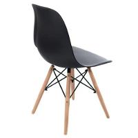 Kit 8 Cadeiras Eiffel Charles Eames Dkr Base Madeira Preta - 5