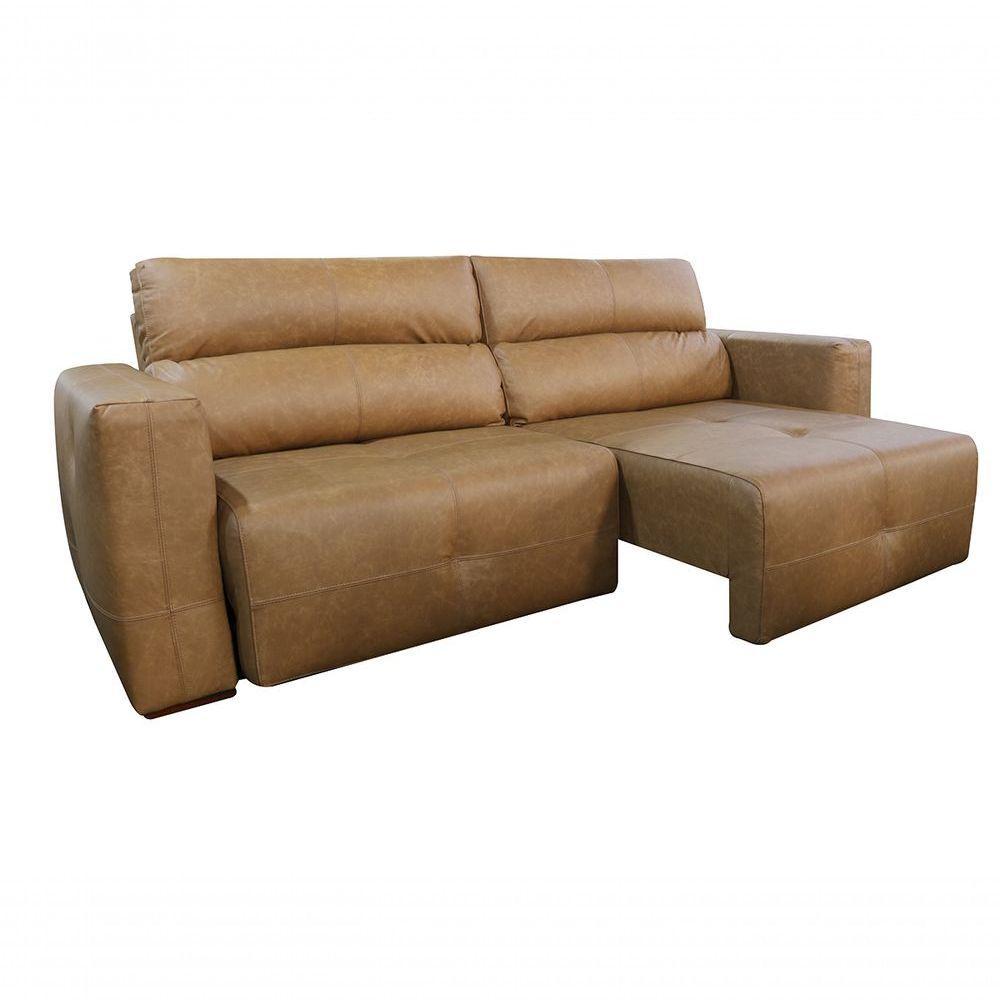 Sofá Retrátil E Reclinável De Couro Adena 2,52 M Soft Brown - Mempra Design - 2