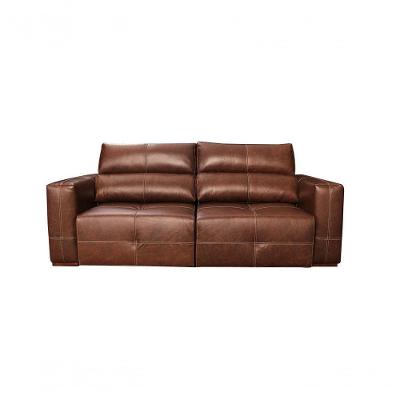 Sofá Retrátil E Reclinável De Couro Adena 2,12 M Soft Tabaco - Mempra Design