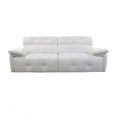 Sofá Retrátil E Reclinável De Couro Queen 2,20 M Branco Pigmentado - Mempra Design