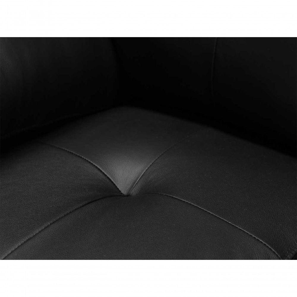 Sofá De Couro Marselha 3 Lugares Preto Pigmentado - Mempra - 7