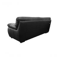 Sofá De Couro Marselha 3 Lugares Preto Pigmentado - Mempra - 5