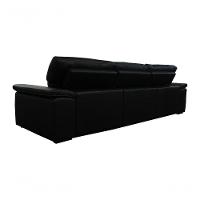Sofá Retrátil E Reclinável De Couro Queen (3 Módulos) 3,30 M Preto Pigmentado - Mempra Design - 7