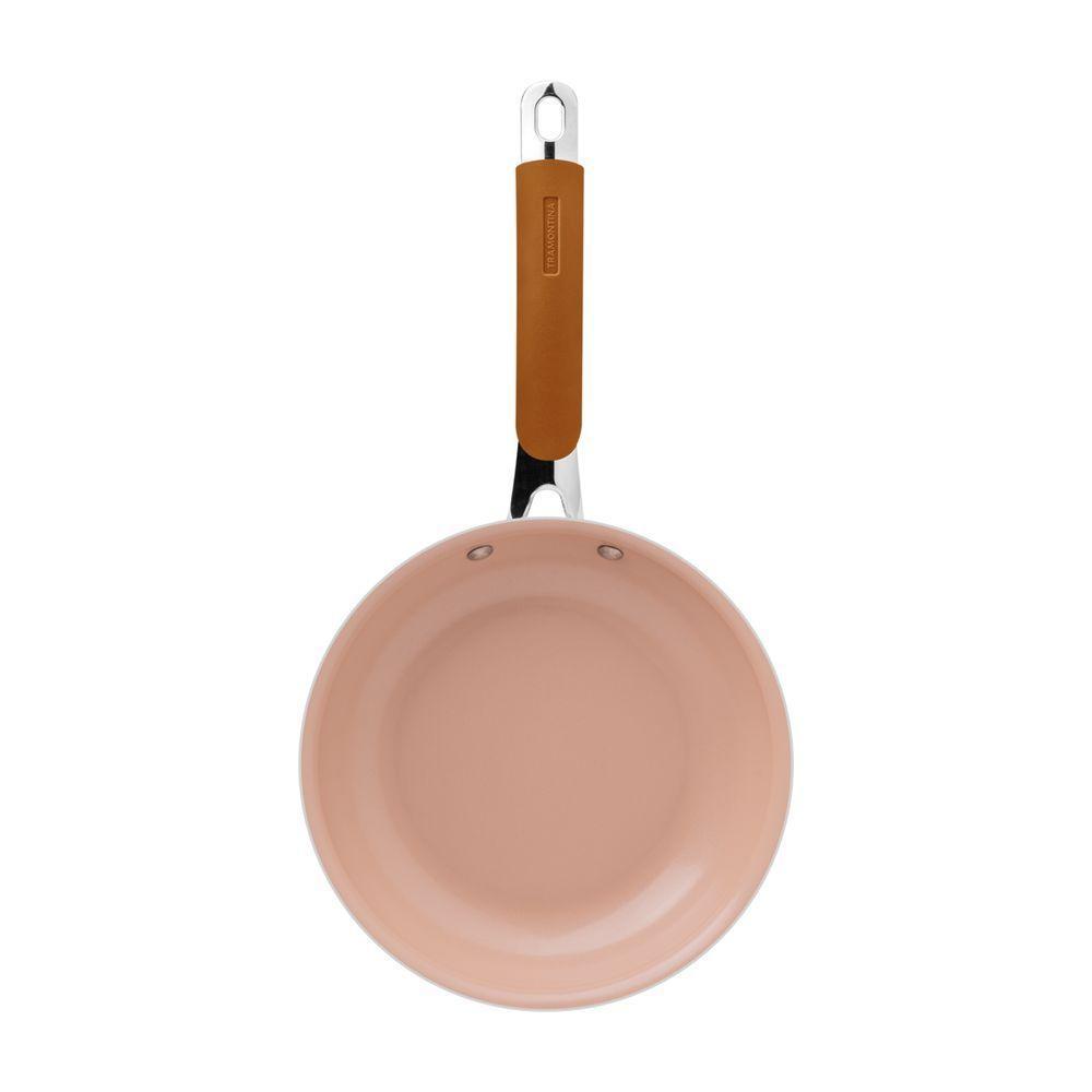 Frigideira Tramontina Romagna Em Alumínio Com Revestimento Interno Cerâmico E Externo Em Inox Polido Marfim 25 Cm - 9