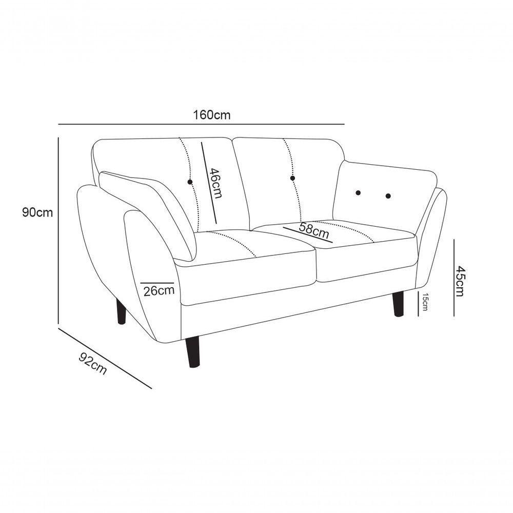 Sofá De Couro Dallas 2 Lugares Grizzy - Mempra - 4