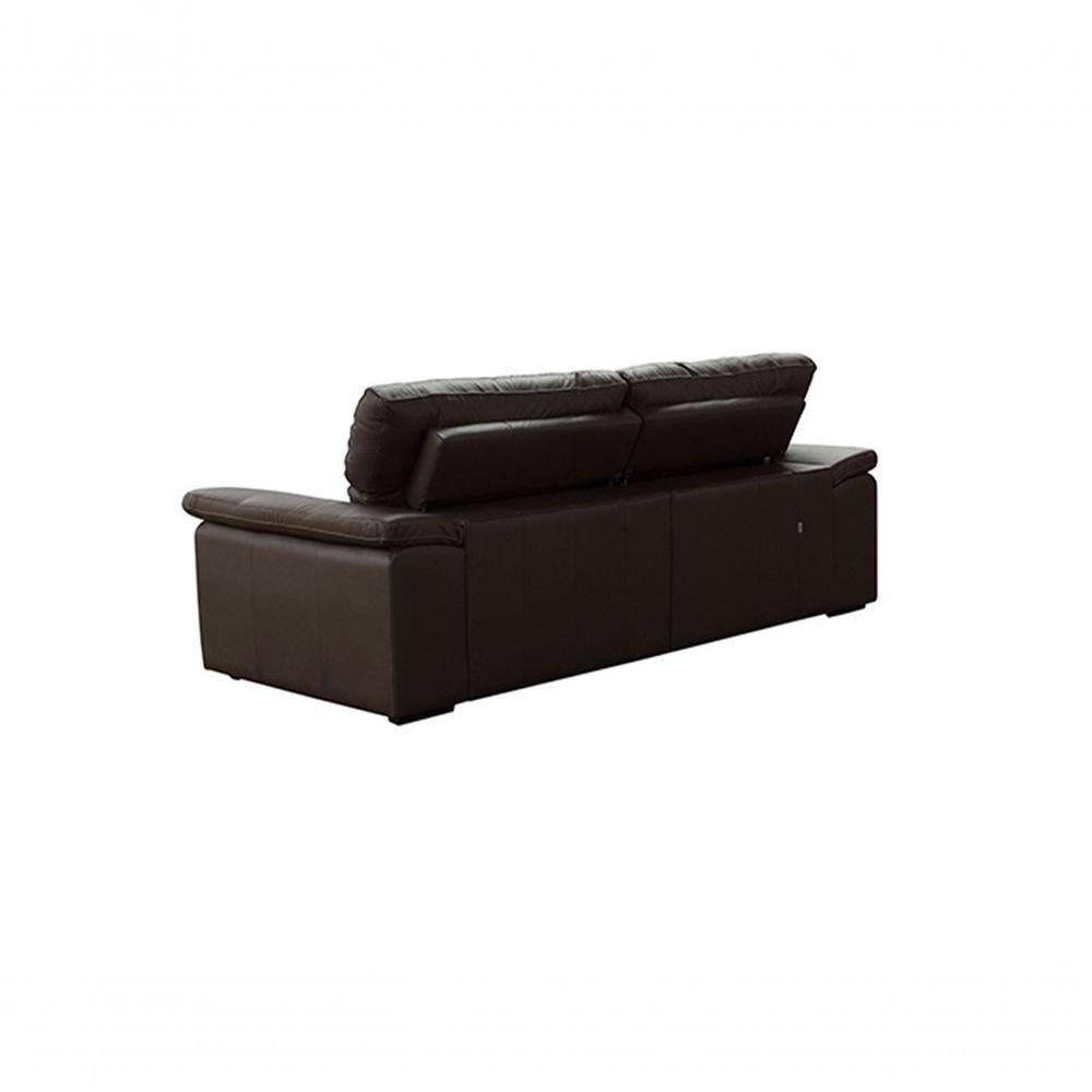 Sofá Retrátil E Reclinável De Couro Queen 2,60 M Marrom Pigmentado - Mempra Design - 3