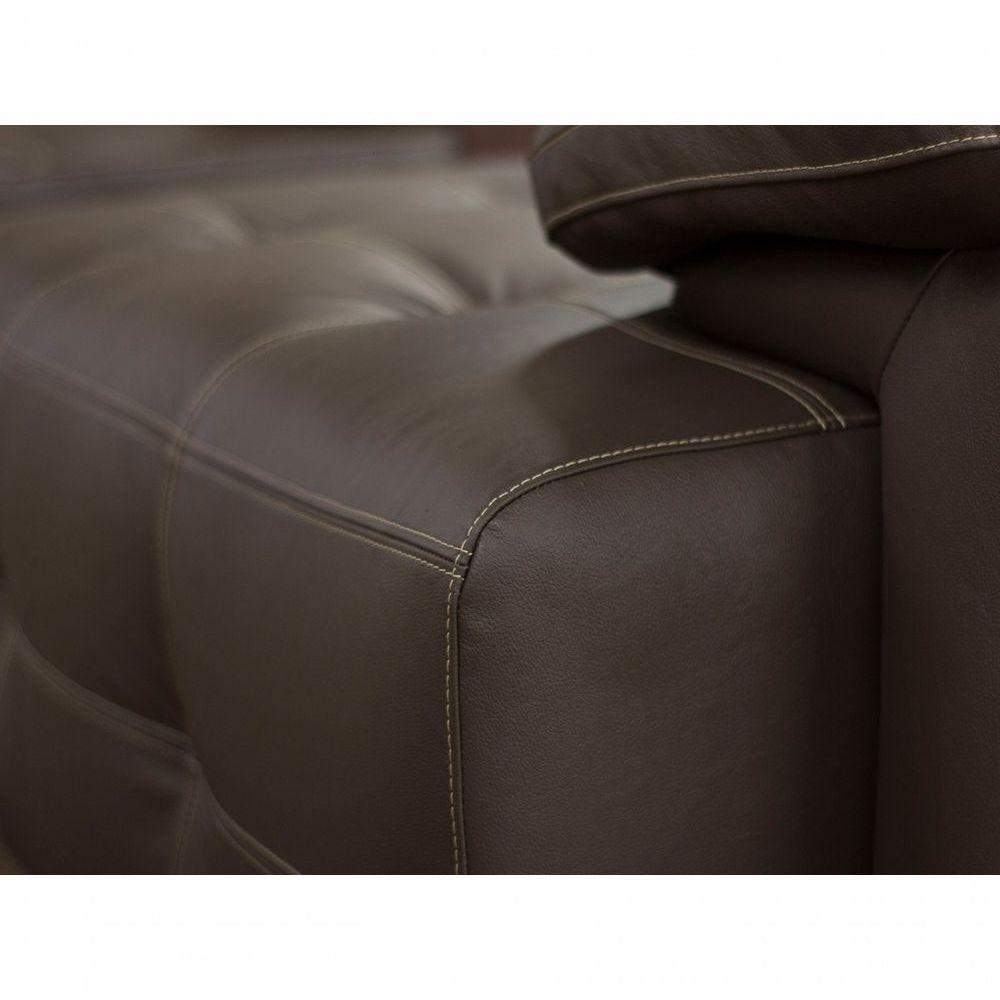 Sofá Retrátil E Reclinável De Couro Queen 2,60 M Marrom Pigmentado - Mempra Design - 4