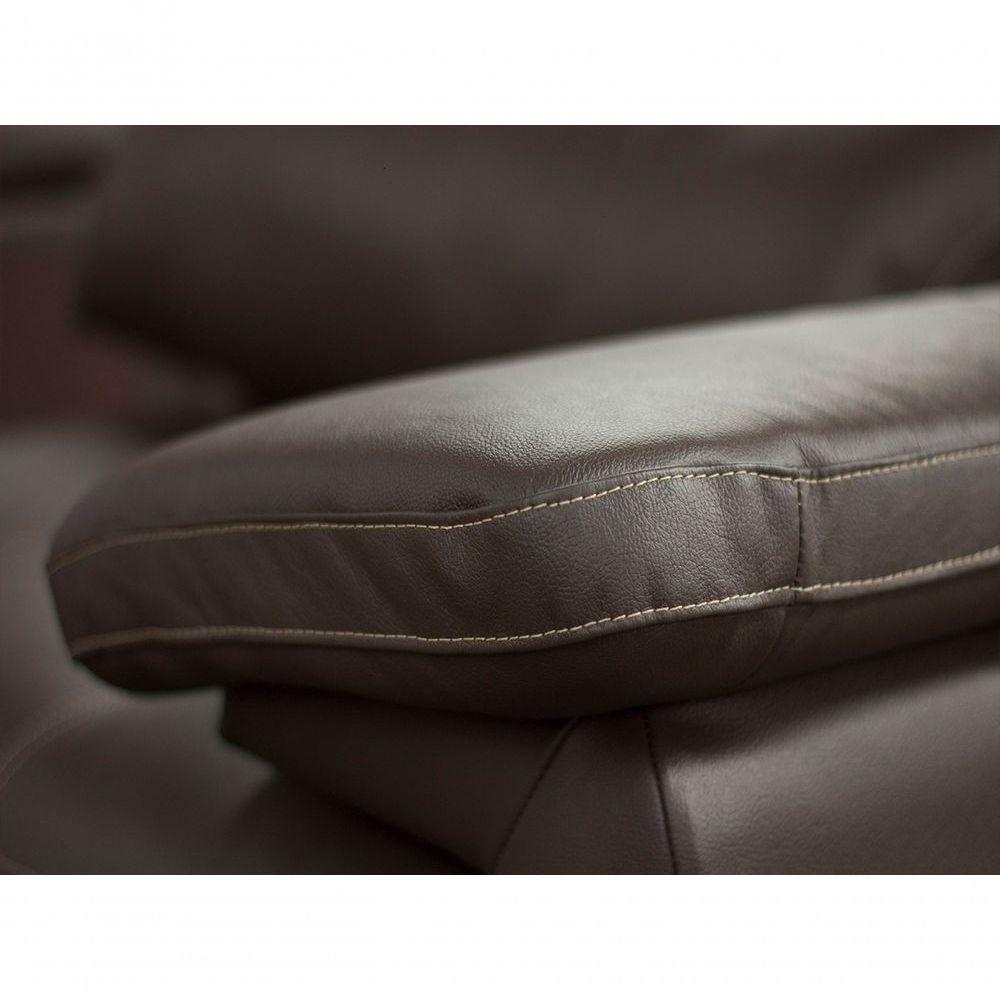 Sofá Retrátil E Reclinável De Couro Queen 2,60 M Marrom Pigmentado - Mempra Design - 7