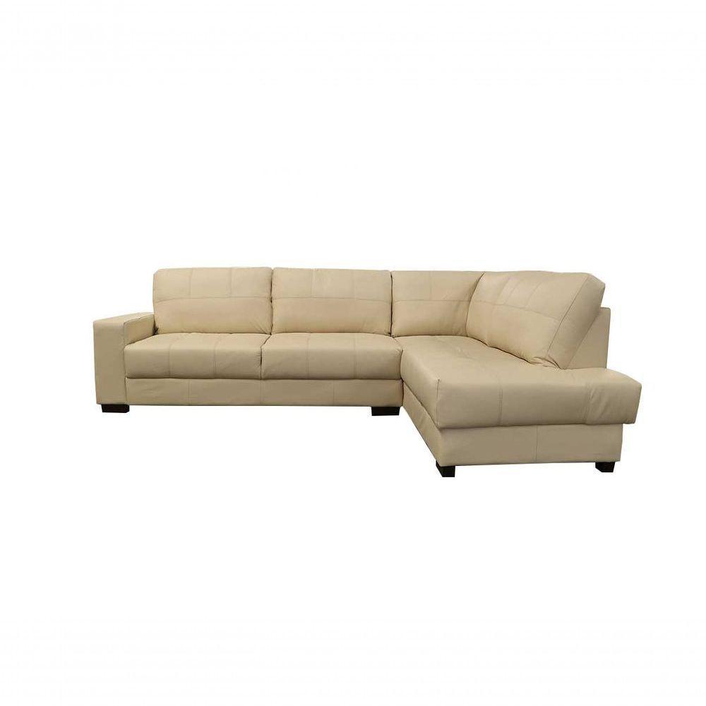 Sofá De Couro Canto Marrocos 3 Lugares Com Chaise Direita Manteiga Pigmentado - Mempra Design - 4