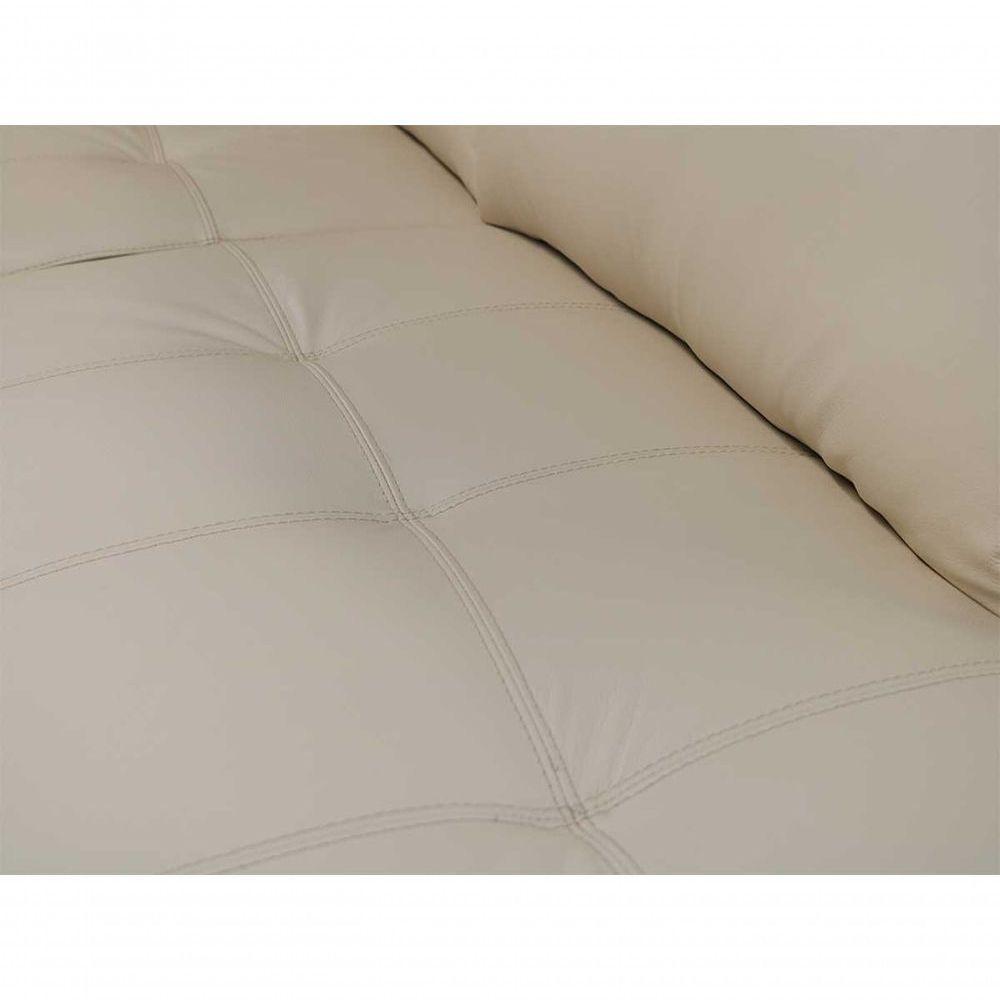 Sofá De Couro Canto Marrocos 3 Lugares Com Chaise Direita Manteiga Pigmentado - Mempra Design - 5