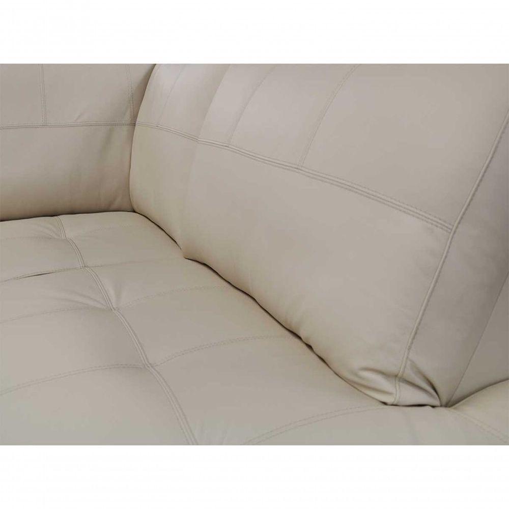Sofá De Couro Canto Marrocos 3 Lugares Com Chaise Direita Manteiga Pigmentado - Mempra Design - 10