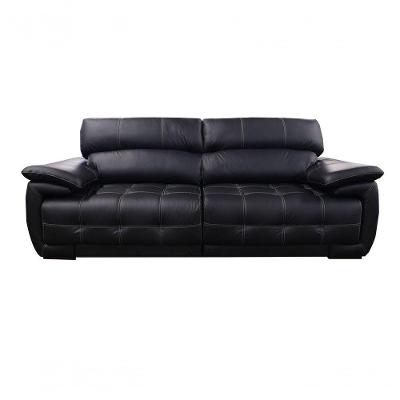 Sofá Retrátil E Reclinável De Couro Filipinas 2,20 M Preto Pigmentado - Mempra Design