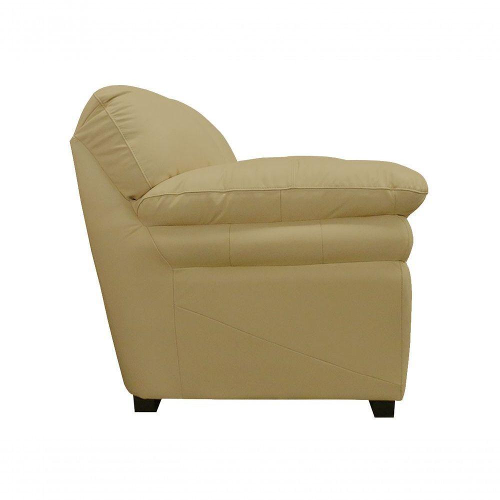 Sofá De Couro Gana 3 Lugares Bege Ivory - Mempra Design - 3